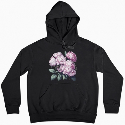 Women hoodie "Flowers / Bouquet of peonies / Pink peonies"