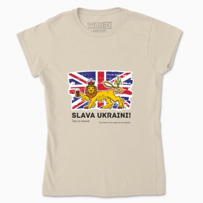 Women's t-shirt "British lion (color background)"