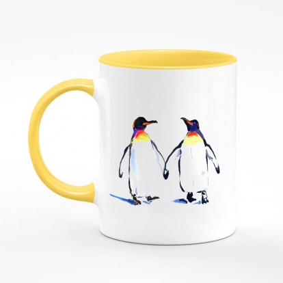 Printed mug "Emperor penguins in love"