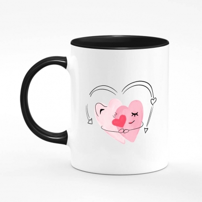 Printed mug "couple hearts"