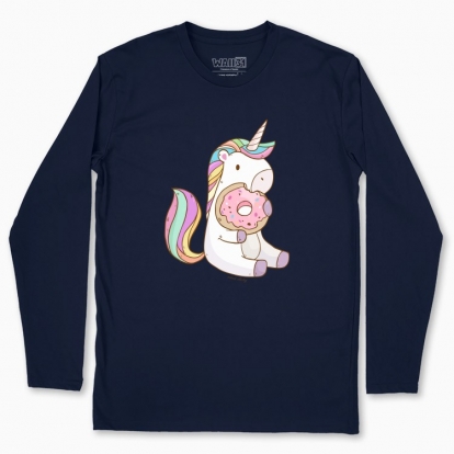 Men's long-sleeved t-shirt "Unicorn with Donut"