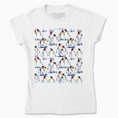 Футболка жіноча "Королівські пінгвіни. Символ сім'ї і кохання"