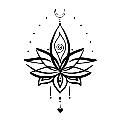 Lotus,tatoo,line art,print