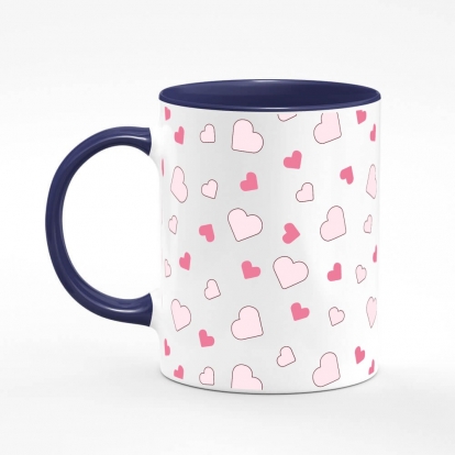 Чашка з принтом "Паттерн рожеві сердечки"