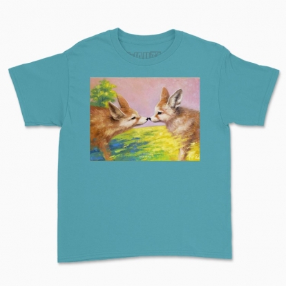 Children's t-shirt "Foxes. The first meeting"
