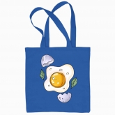 Eco bag " egg with eggshell and greenplants"