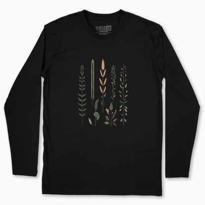 Men's long-sleeved t-shirt "Flowers Minimalism Hygge / Scandinavian style print"