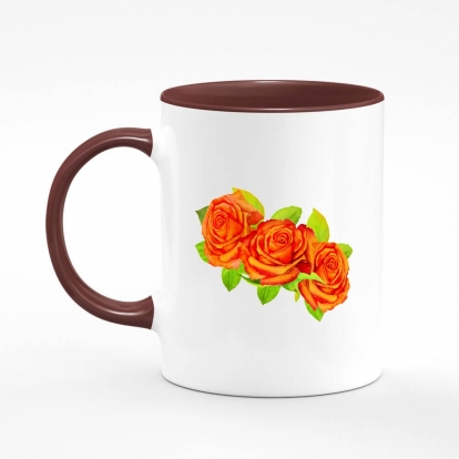 Чашка з принтом "Вінок: Помаранчеві троянди"