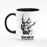 Чашка з принтом "Never give in!"