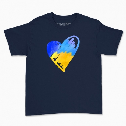 Дитяча футболка "Українське серце, акварель"