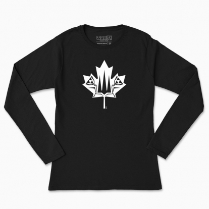 Women's long-sleeved t-shirt "Canada and Ukraine forever together. (white monochrome)"