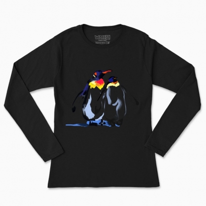 Women's long-sleeved t-shirt "Emperor penguins in love"