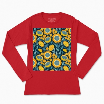 Women's long-sleeved t-shirt "Sunflowers field"