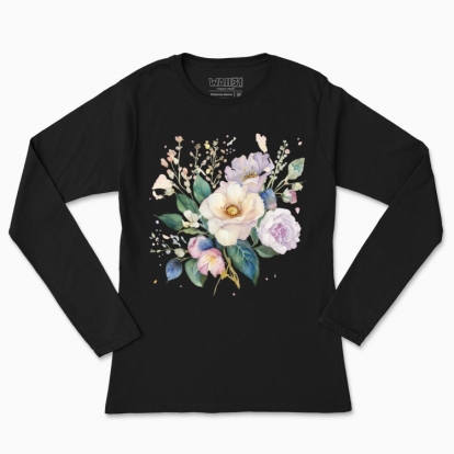 Women's long-sleeved t-shirt "Apple blossom bouquet"