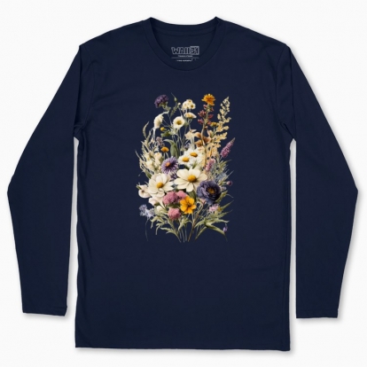 Men's long-sleeved t-shirt "Flowers / Bouquet of wildflowers / Traditional bouquet"