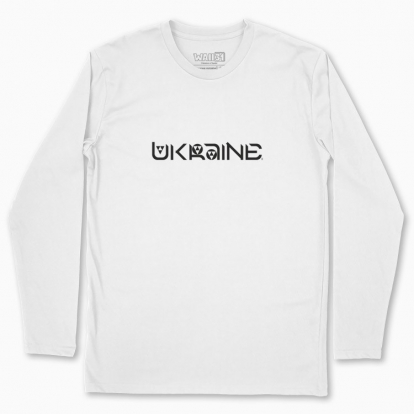 Men's long-sleeved t-shirt "Ukraine (black monochrome)"