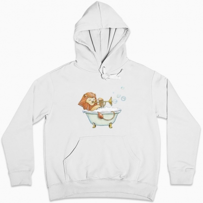 Women hoodie "Sunny lion and soap bubbles"