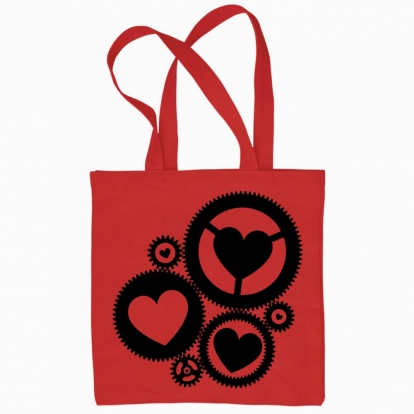 Еко сумка "Шестерні із сердечками"