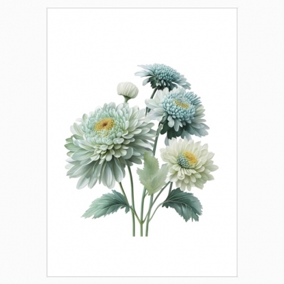 Poster "Luxurious bouquet of Chrysanthemums"