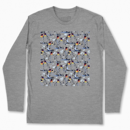 Men's long-sleeved t-shirt "Royal penguins. A symbol of family and love"