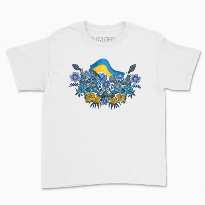 Дитяча футболка "квіти і прапор України"