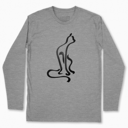 Men's long-sleeved t-shirt "Curious cat"