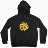 Women hoodie "Bouquet of Sunflowers in Watercolor"