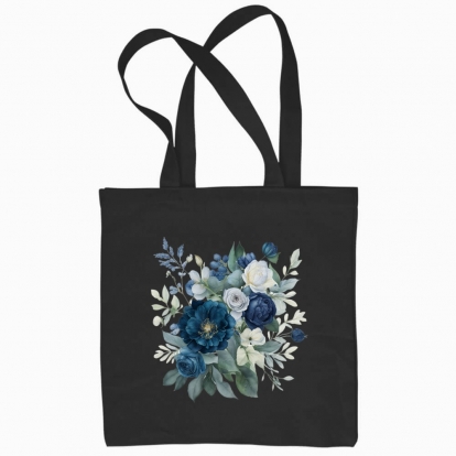 Еко сумка "Синій букет польових квітів"