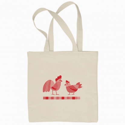 Eco bag "Ukraine Pattern Rooster and Hen"