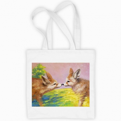 Eco bag "Foxes. The first meeting"