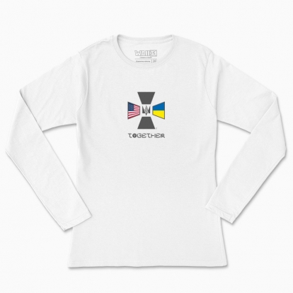 Women's long-sleeved t-shirt "USA and Ukraine together!"