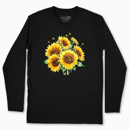 Men's long-sleeved t-shirt "Bouquet of Sunflowers in Watercolor"