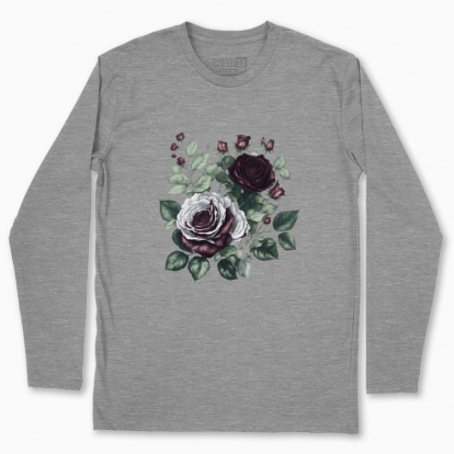 Men's long-sleeved t-shirt "Flowers / Dramatic roses / Bouquet of roses"
