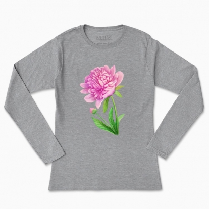 Women's long-sleeved t-shirt "Botany: peony"