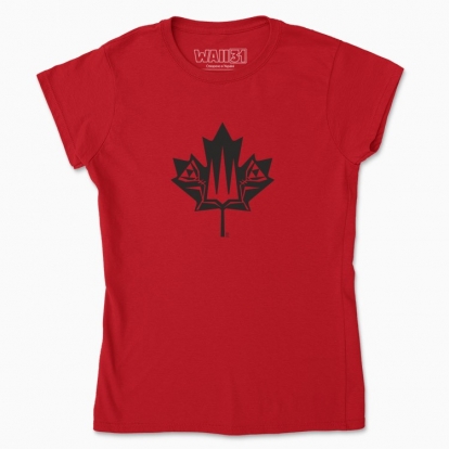 Women's t-shirt "Canada and Ukraine forever together. (black monochrome)"
