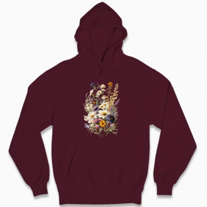 Man's hoodie "Flowers / Bouquet of wildflowers / Traditional bouquet"