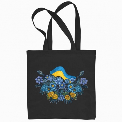 Еко сумка "квіти і прапор України"