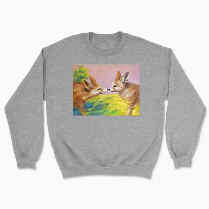 Unisex sweatshirt "Foxes. The first meeting"