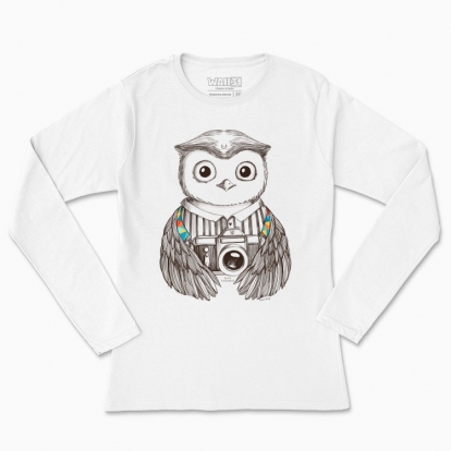 Women's long-sleeved t-shirt "The Owl Photographer"