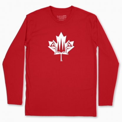 Men's long-sleeved t-shirt "Canada and Ukraine forever together. (white monochrome)"