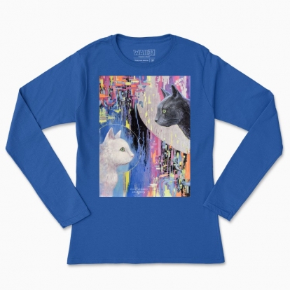 Women's long-sleeved t-shirt "Cats. Day and Night"