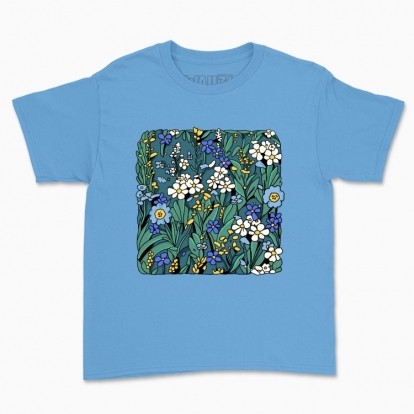 Дитяча футболка "Сині квіти"