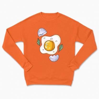 Сhildren's sweatshirt " egg with eggshell and greenplants"