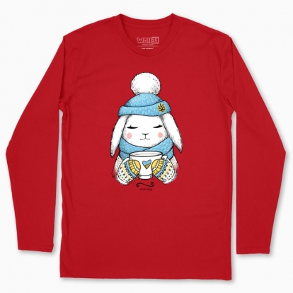 Men's long-sleeved t-shirt "Cute Winter Bunny"