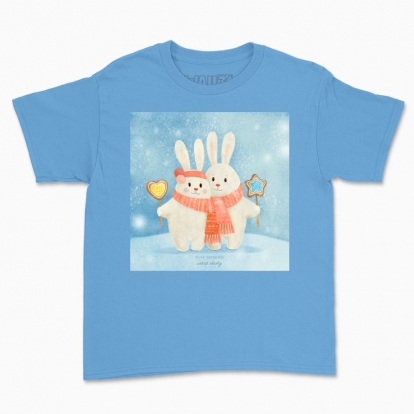 Дитяча футболка "Пухнасті зимові кролики"