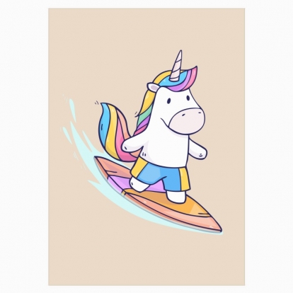 Poster "Unicorn Surfer"