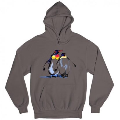 Man's hoodie "Emperor penguins in love"