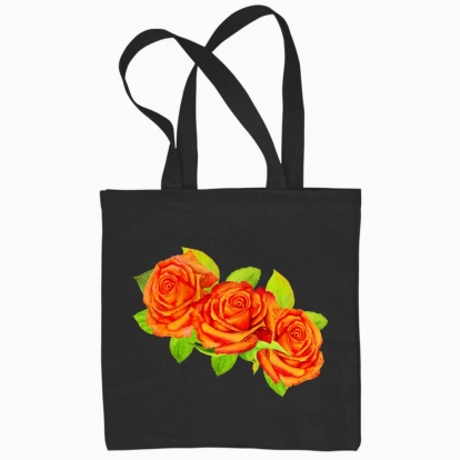 Eco bag "Wreath: Orange roses"