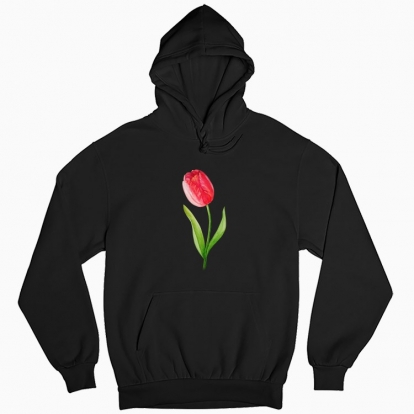 Man's hoodie "My flower: tulip"