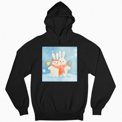 Man's hoodie "Winter Bunnies"